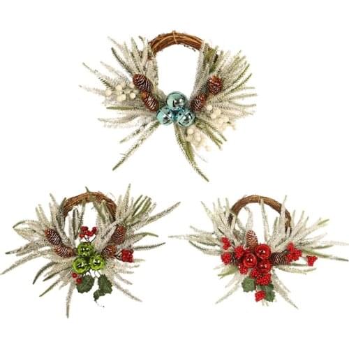 Christmas Wreaths Decorations, Xmas Garland Ornament Artificial Home Decor