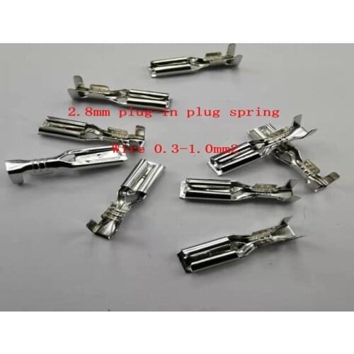 With lock 2.8 plug spring copper connector insert female plug type cold-pressed terminal block