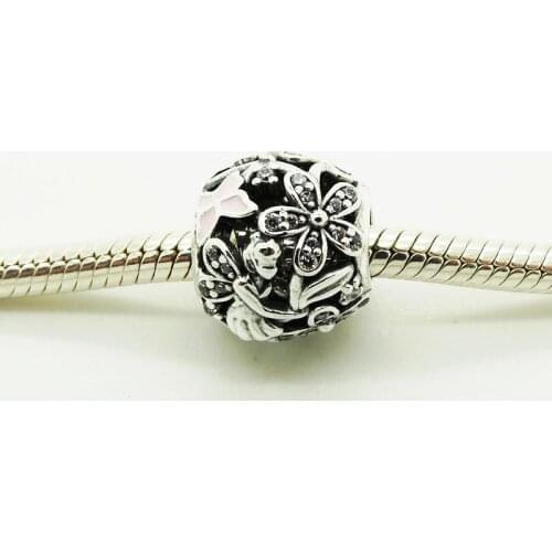 Dazzling Daisy Fairy Charm Fits European Beaded Bracelets For Woman DIY Sterling Silver Jewelry Fashion Beads For Jewelry Making