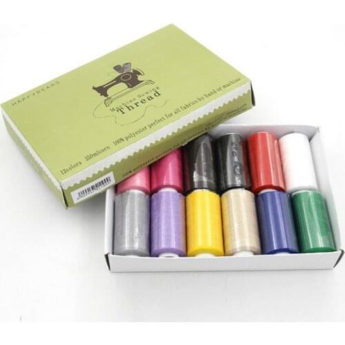 12PCS Different Colour Sewing Thread Machine Line 100% Polyester