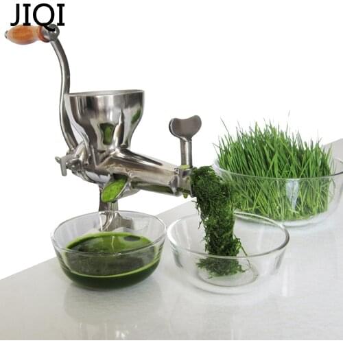 JIQI wheatgrass slow Juicer Stainless Steel manual Auger Slow squeezer Fruit Wheatgrass Vegetable orange juice extractor machine