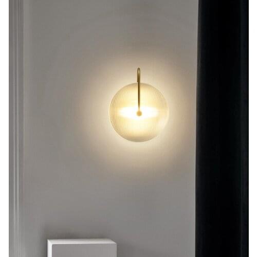 Light luxury hotel corridor stair setting wall of bedroom the head of a bed the postmodern contracted circular glass