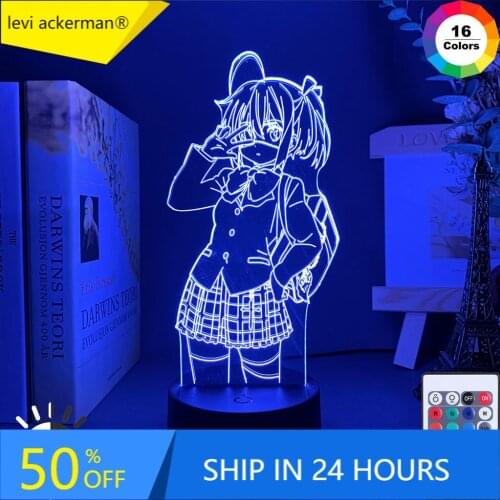 Rikka Takanashi Led Night Light for kid Bedroom Christmas Decor Nightlight Birthday Gift Anime 3d Table Lamp Rikka Love Chunibyo