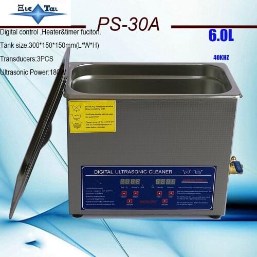 Local RU EUwarehouse AC110V/220V digital ultrasonic bat ultrasonic cleaner 6Ldental PS-30A with timer&heater 40KHz free basket