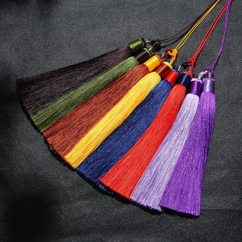 1set/bag Mixed Color 12cm Hanging Rope Silk Tassels Fringe Sewing Bang Tassel Trim Key Tassels For DIY Embellish Curtain Access