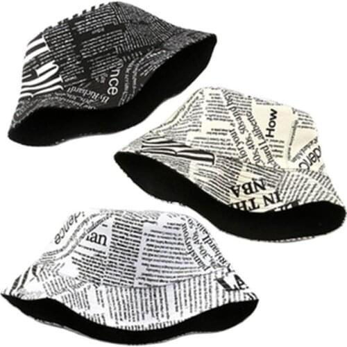Spring and Autumn Outdoor Street Photography Newspaper Cotton Fisherman Cap Female Sun Protection Hipster Panama Bucket Hat F108