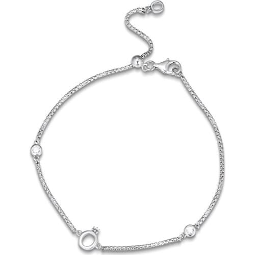 Sparkling Crown Letter O Chain Bracelets for Women Clear CZ Fashion 925 Sterling Silver Bracelets Female Jewelry 2019 Fashion