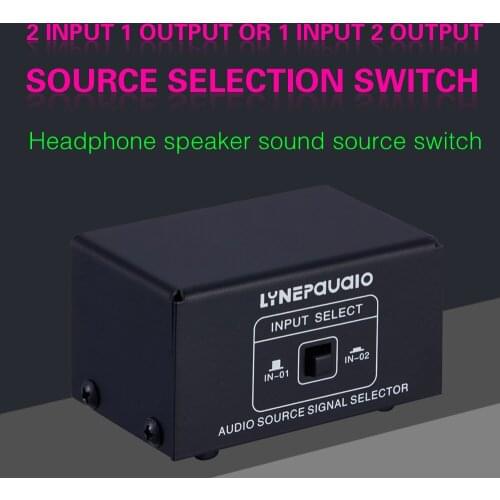 KYYSLB B101 2 In 1 Out or 1 In 2 Out Audio Source Signal Selection Switcher Headphone Speaker Switcher No Output Loss