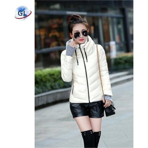 2020 Winter Jacket Womens Parka Thicken Outerwear solid hooded Coats Short Female Slim Cotton padded Women jackets