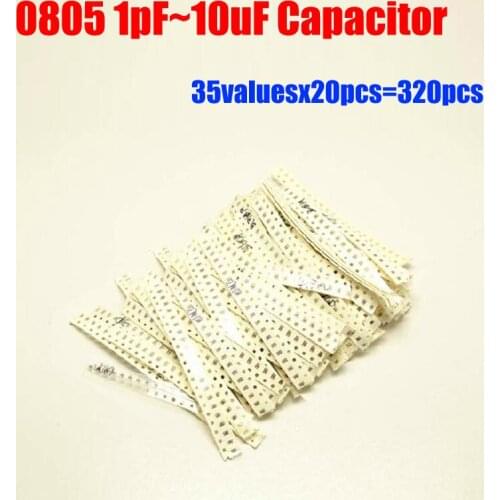 35valuesX20pcs=700pcs 0805 SMD Capacitor Assortment Kit 1PF~10UF Pack