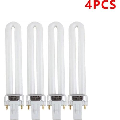 4Pcs/Set 9W U-shaped 365nm Lamp Bulb Tube for Nail Art Dryer UV Lamp Light