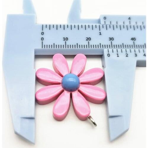 6pcs Big Kawaii Resin Little Daisy Flower Charms Pendants For DIY Decoration Earrings Key Chains Fashion Jewelry Accessories