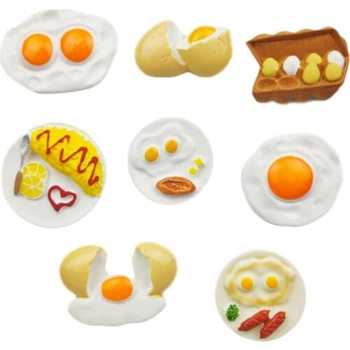 8 Pcs/set 3D Resin Simulation Egg Series Fridge Magnets Home Decor Strong Refrigerator Magnetic Stickers Photo Office Message
