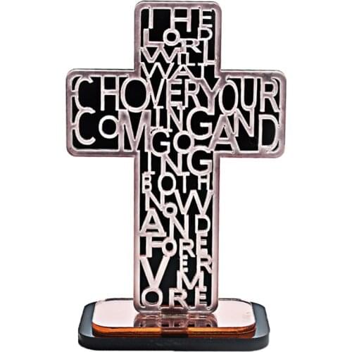 Acrylic Religious Scripture Cross Christ Catholic Bible Church Prayer Decoration QX2E