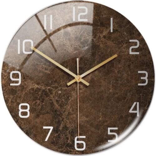 Acrylic 3D Marble Pattern Wall Adhesive Clock Metal Needle Silent Clock Mechanism Modern Living Room Bedroom Home Decoration