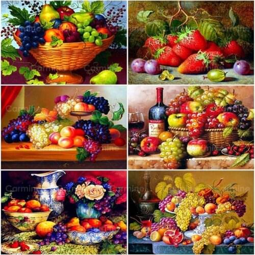Full Square Round Drill Diamond Embroidery 5D Diamond Paintings Cross Stitch Fresh Fruit Picture With Rhinestones Diamond Mosaic