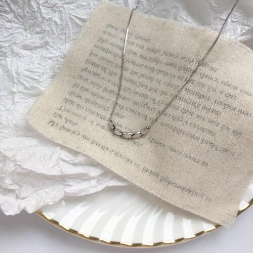 925 Sterling Silver Irregular Lucky Beads Pendant Necklace Silver Clavicle Chain Pendant Necklace For Women Jewelry S-N562