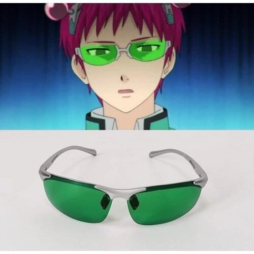 Anime The Disastrous Life Of Saiki K. Cosplay Glasses Saiki Kusuo Green Lens Sunglasses Daily Fashion Cosplay Props Accessories