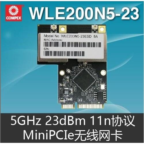 Compex Qualcomm Atheros AR9280 WLE200N5-23 mini pcie 5G 23dBm wireless network card 5GHz IEEE 802.11n 802.11a internal ESD