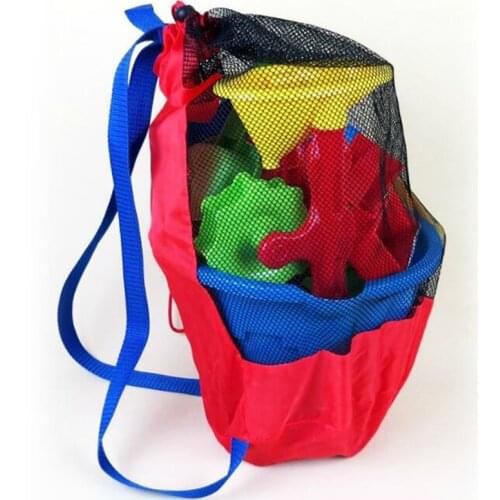 Children Beach Toys Mesh Bag Back Large Mesh Bag Baby Play Sand Digging Sand Shovel Tool Storage Bag(Does Not Contain toys)