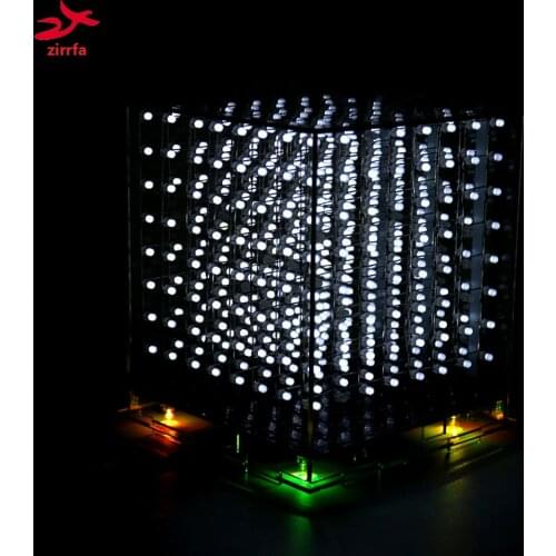 Diy electronic white 3D 8S 8x8x8 mini led electronic light cubeeds diy kit for Christmas Gift