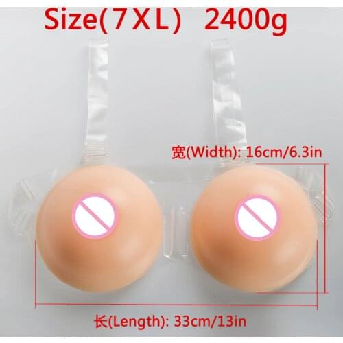 F CUP 2400g Realistic Silicone Breast Forms With Straps False Transvestite Boobs