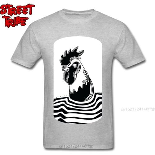 T Shirt Printed Men T-shirt Rooster Gangster Tops Funky Tees Guys Grey Clothes Unique Designer Tshirt Comics Sweatshirts Funny