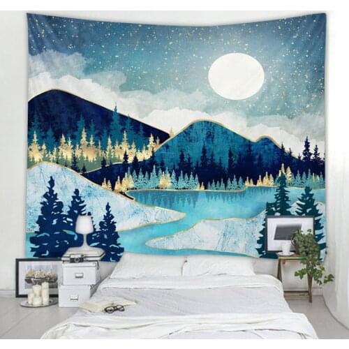 Mountain landscape decoration tapestry family bedroom decoration tapestry holiday party background wall decoration tapestry