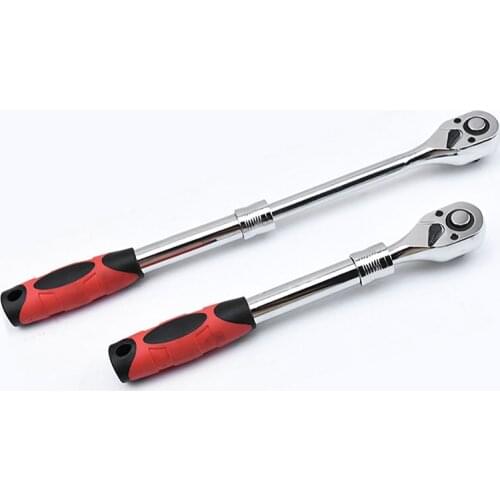 3/8" Ratchet Handle Wrench Chrome Steel 72 Teeth Extending Telescopic Ratchet Socket Wrench Tool