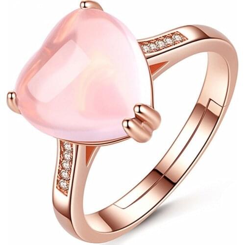 Trendy 925 Silver Jewelry Rings Heart Shape Zircon Gemstone Open Finger Ring for Women Wedding Party Promise Ornaments Wholesale