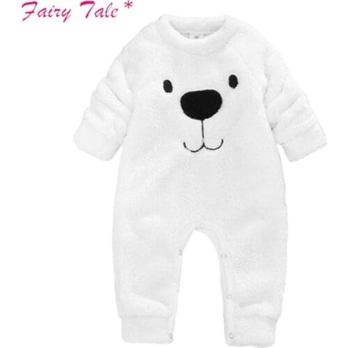 Newborn Baby Boy Girl Rompers Winter Flannel Plush Panda Jumpsuit Newborn Clothes Baby Clothing Rompers