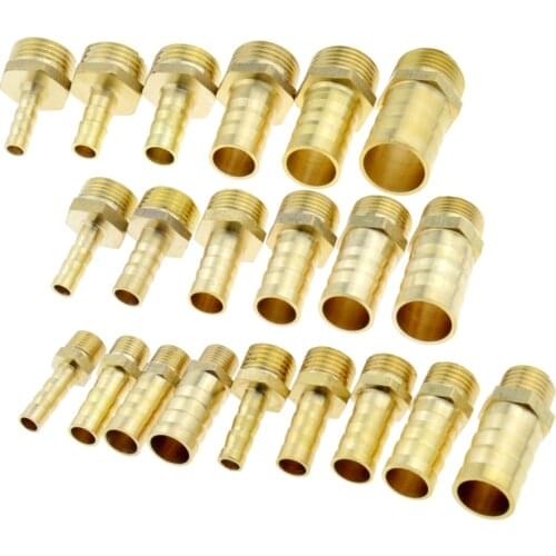 19mm 20mm 25mm 32mm Hose Barb x 1/8" 1/4" 3/8" 1/2" 3/4" 1" Male BSP Brass Pipe Fitting Connector