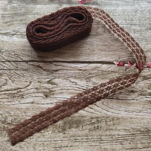 Hot! Best Seller 10 yards 25mm wide Coffee lace ribbon lace embroidery lace for clothing/bag/wedding/Decoration/Scrapbooking