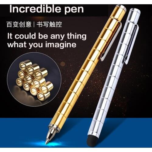 Magnetic Metal pen Cute Gel Ink Pen Creative Office Stationery Polar Capacitor Magnet Writing Supplies Gel Pen Promotional Gift