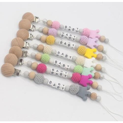 Cute Baby Appease Pacifier Chains Handmade Silicone Anti-fall Clip Safe Teether