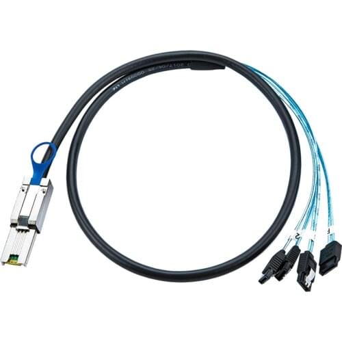 Mini HD SAS to SATA Cable Sas 26Pin (Sff-8088) Male To 4 Sata 7Pin Female Cable Sas HostTo 4 Sata Target Hard Disk Data Cable