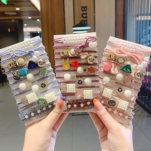 FACEINS Fashion Hair Accessories Elastic Hair Bands For Women Rubber Hair Rope Sets Female Hair Jewelry Accessories For Girls