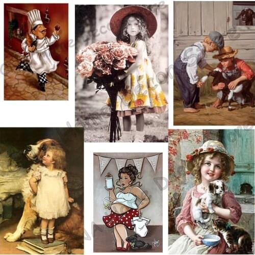 Cartoon Girls drill Mosaic 5D Diy Embroidery Diamond Painting Resin 3D Cross Stitch Kits room decor Stickers crafts for kids