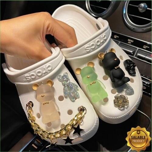 New Chain Bears Crocses Charms Designer DIY Sanrios Shoes Party Decaration Accessories for Croc JIBZ Clogs Kids Boys Girls Gifts