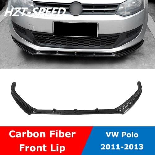 Polo R Type Carbon Fiber Front Shovel Bumper Lip Spoiler Diffuser For VW Polo Standard Type Or GTI Car Styling 2011-2013