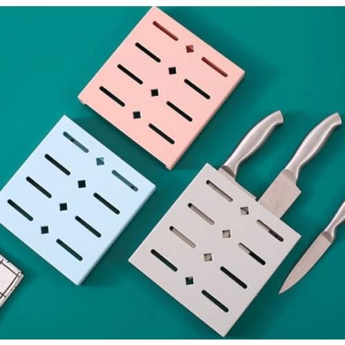 Drop Shipping Punch-free Wall-mounted Knife Holder Multifunctional Kitchen Tools Storage Rack