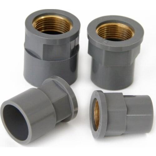 PVC copper direct water supply pipe variable diameter inner teeth joint copper female thread 20/25/32mm