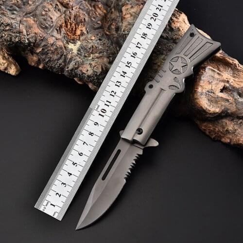 57HRC-hardness Folding Knife 21CM Stainless Steel Outdoor Folding Knife Blade Tactical Knife