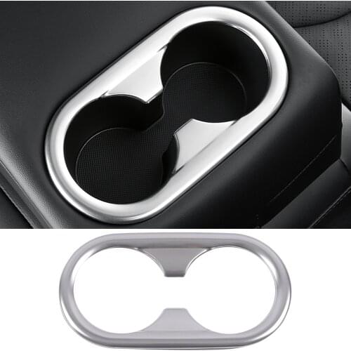 Car Styling 1PC Stainless Steel Interior Rear Water Cup Holder Cover Trim for Kia Optima K5 2020 2021 Accessories