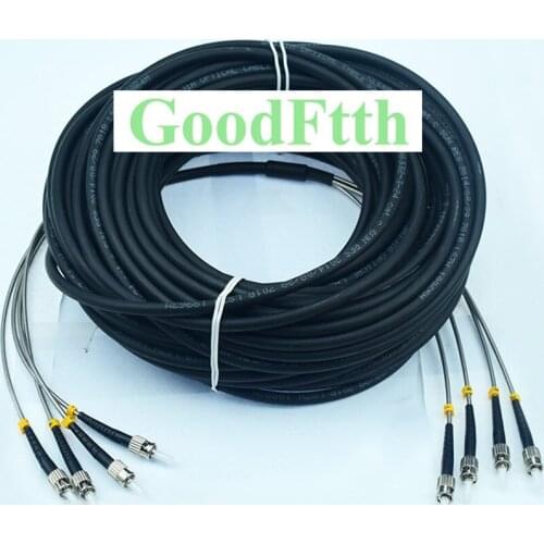 Tactical Field TPU Armoured armored Patch Cord ST-ST UPC SM 4 Cores GoodFtth 10-50m