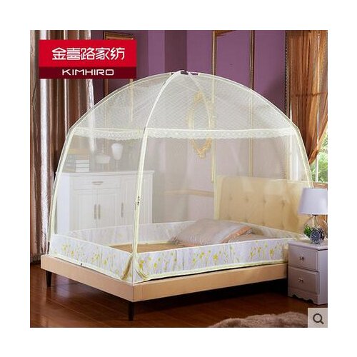 Three-door Mongolian Yurt Mosquito Net 1.5m Double Bed 1.8m Household Bracket 1.2m Single Student Dormitory