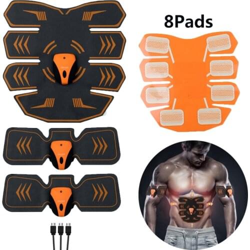USB Charged Electric Smart Abdominal Muscle Stimulator ABS EMS Hip Trainer Body Slimming Massage Belly Arm Leg Workout Unisex