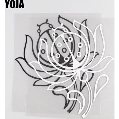 YOJA 15.2×17.6CM Vinyl Decal Cartoon Coccinella Septempunctata Animals Car Stickers Black/Silver 19C-0181