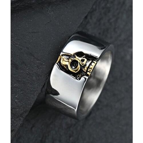 Punk Rock Vintage Stainless Steel Men Skull Ring Skeleton Cyclist Ring For Women Men Party Gift Unique Jewelry