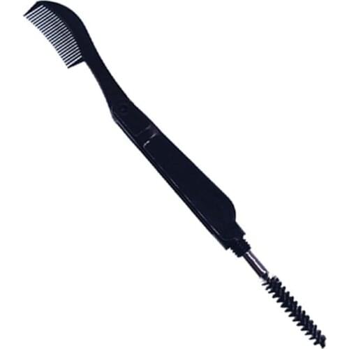 High Quality Eyebrow Brush Folding Dual Brush Head Eyelash Extension Comb Cosmetic Tools Corlor Random HZS001